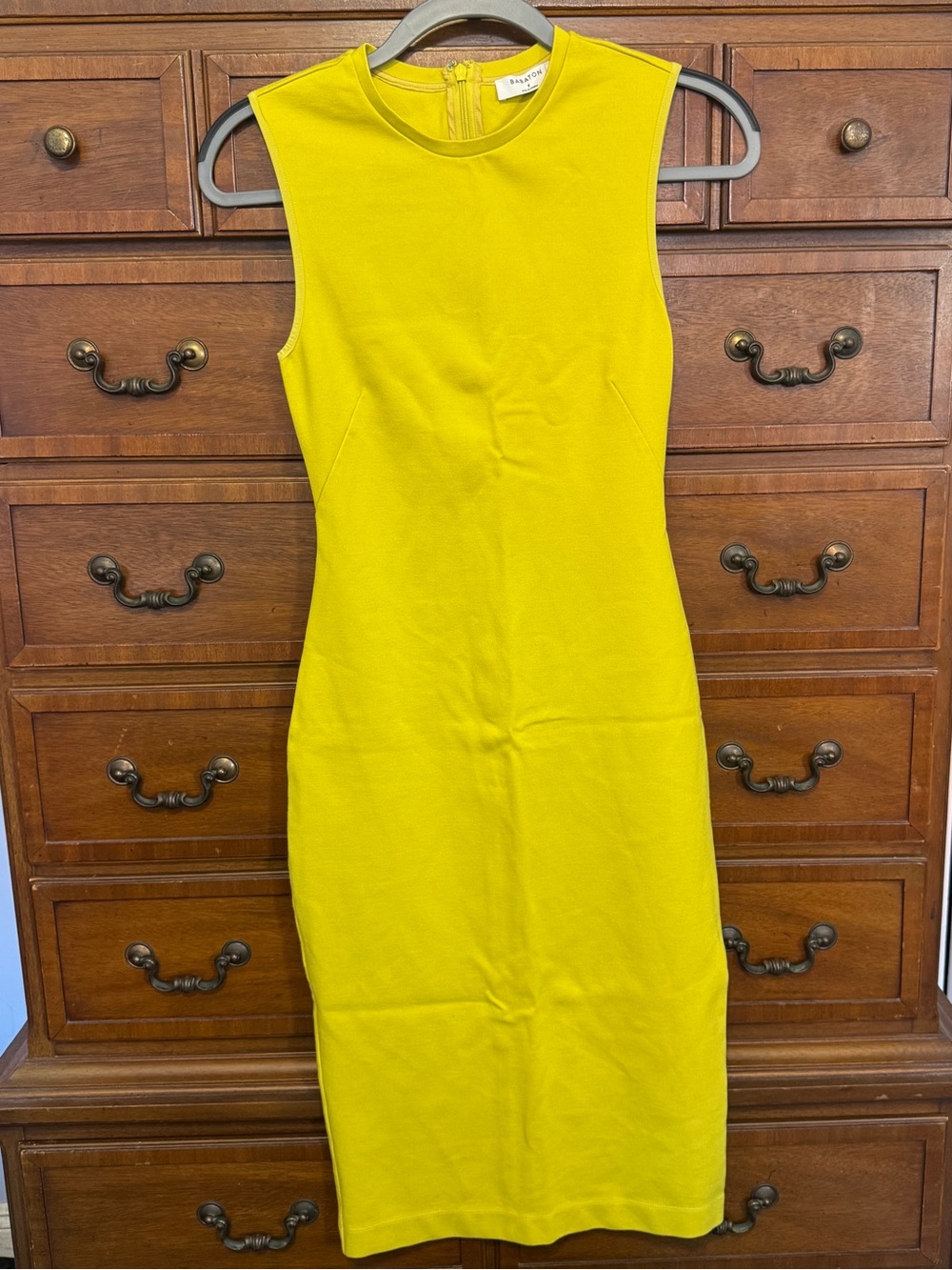 Babaton by Aritzia Lime Green Sculpt Knit Midi Bodycon Dress Size 2 Minimalist